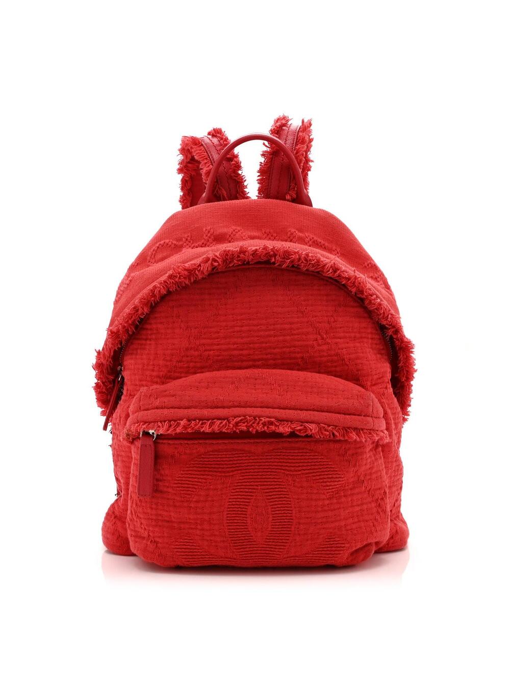 Chanel Canvas Double Face Backpack Red #346257C15B